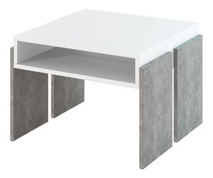 Konferenční stolek Ramea (bílá + kámen)