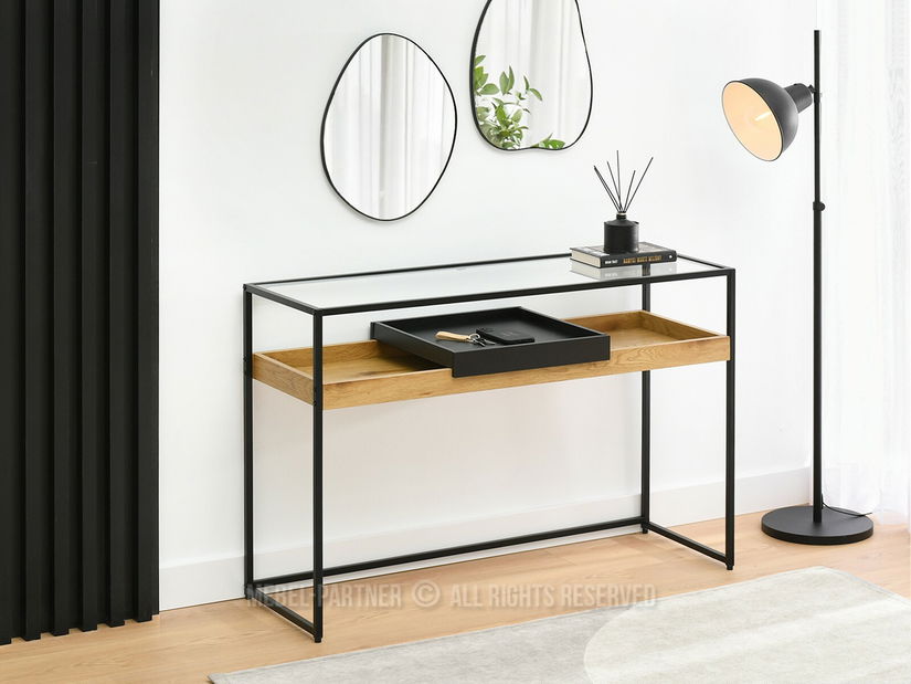 Konzolový stolek Eliash (dub + černá)
