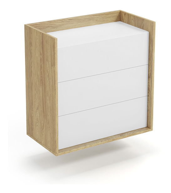 Komoda Mozelle 3S (hikor + bílá)