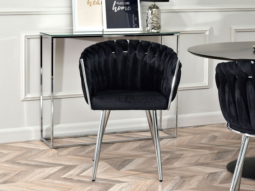 Jídelní židle Radio (černá + stříbrná)