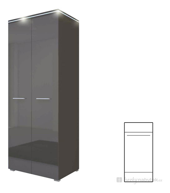 Šatní skříň Leverkusen šedá