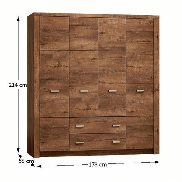 Šatní skříň Inneas (jasan světlý)