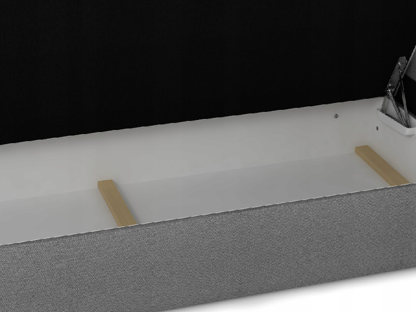 Manželská postel Boxspring 160 cm Fade 2 Comfort (černá) (s matrací a úložným prostorem)