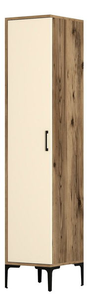 Šatní skříň Kiara S (ořech + krémová)
