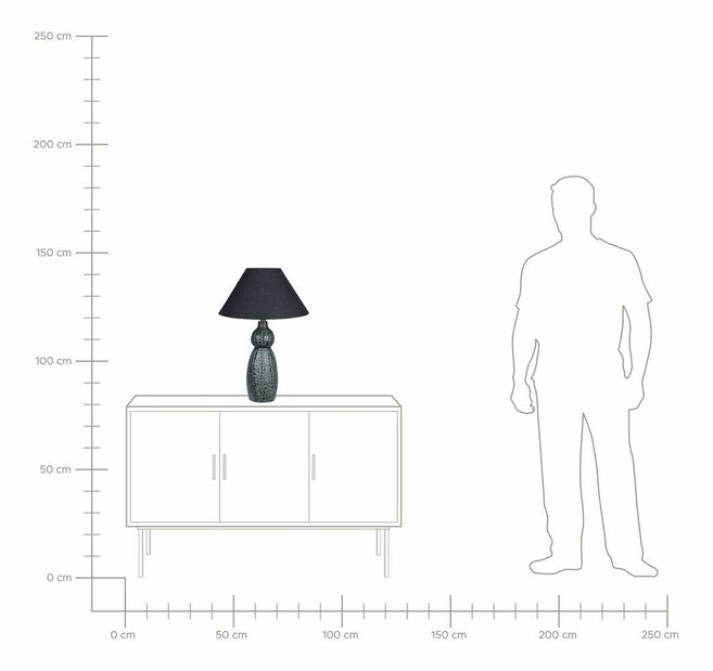 Stolní lampa Matza (modrá + černá)