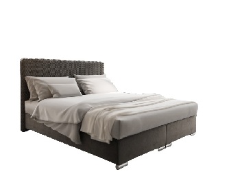 Manželská postel 140 cm Boxspring Penarth Comfort (tmavě šedá) (s roštem, matrací a úl. prostorem)