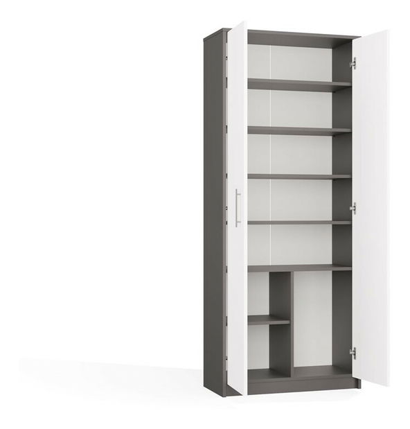 Policová skříň Obtenidas 1 (antracit + bílá)