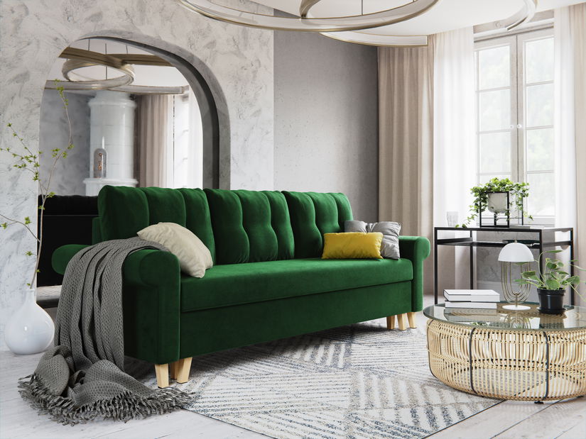 Pohovka třísedačka Ostrol 2 (tmavě zelená)