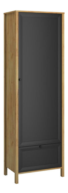 Policová skříň Bruselas (dub craft zlatý + černá)