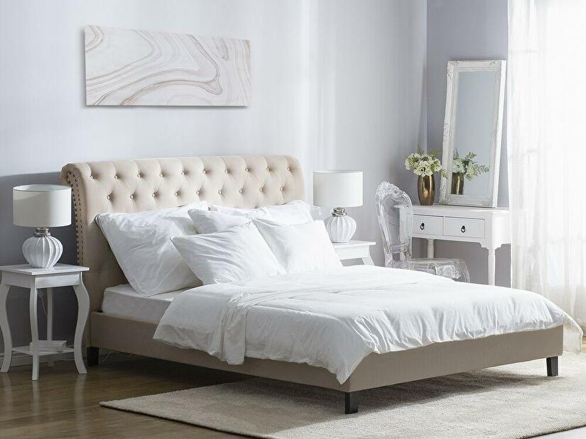 Manželská postel 160 cm Rainis (béžová) (s roštem)