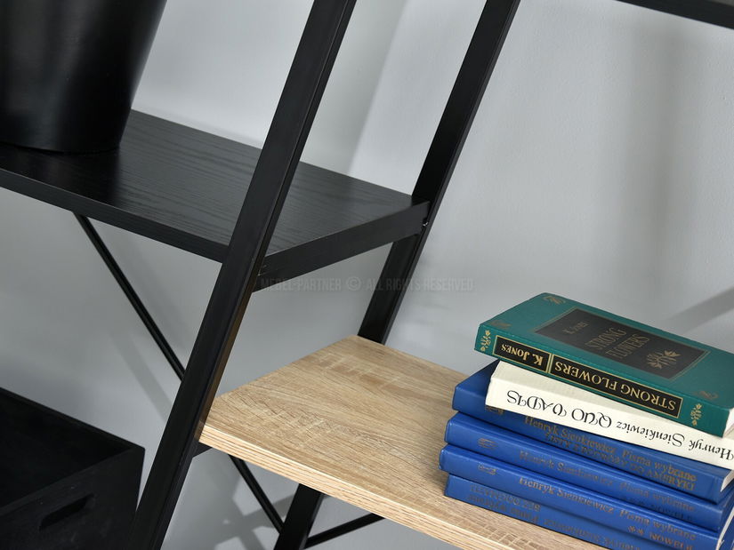 Regál Gecon Reg Zes (sonoma + černá)