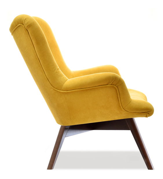 Relaxační křeslo Florentino (žlutá + ořech)