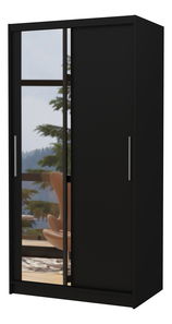 Šatní skříň Beral (černá) (se zrcadlem)