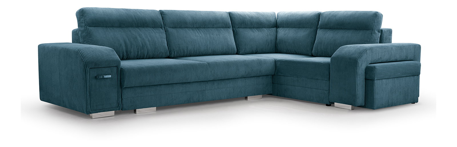 Rohová sedací souprava Alfredo (tmavě tyrkysová) (P)