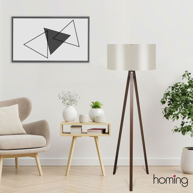 Stojanová lampa Amorekko 3 (tmavokrémová + hnědá)