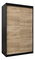 Šatní skříň 120 cm Toki (Černá matná + Dub sonoma)