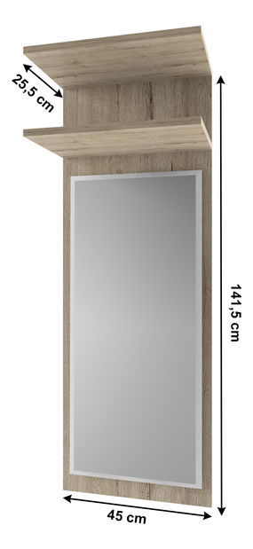 Věšákový panel Oscroft 45 (dub san remo)