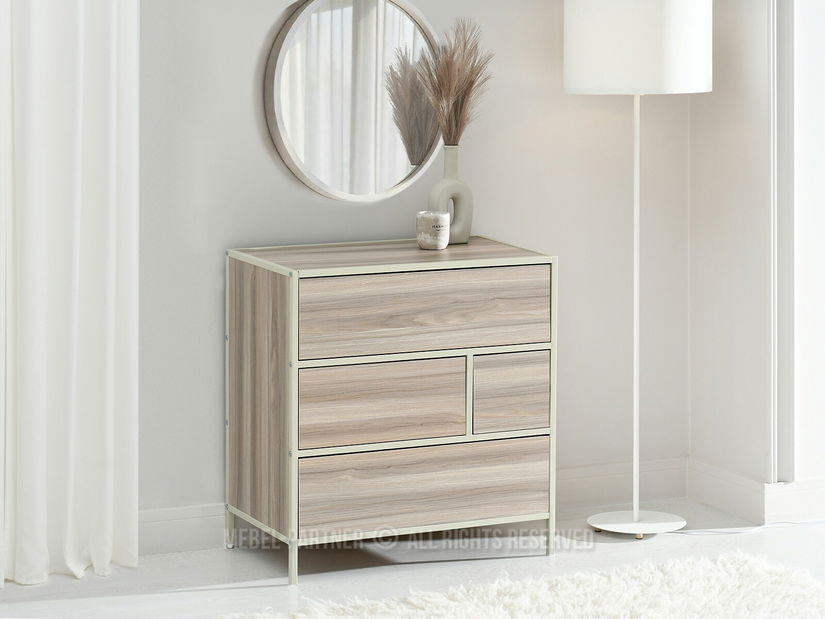 Komoda Soren Kom (popelavá béžová + krémová)