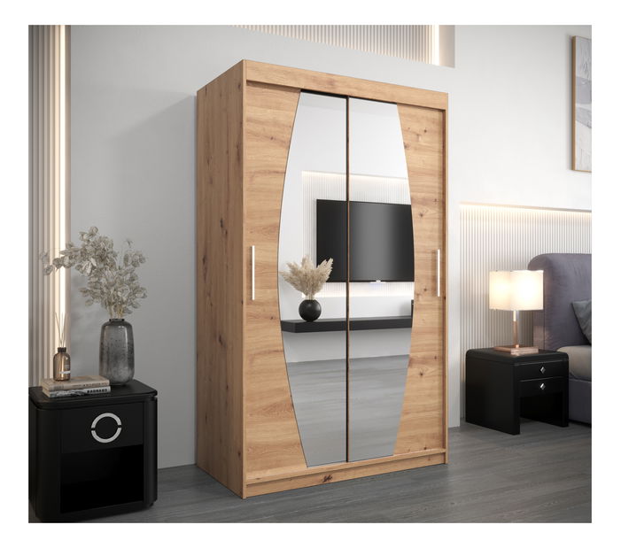 Šatní skříň 120 cm Eclipse (dub artisan + dub artisan)