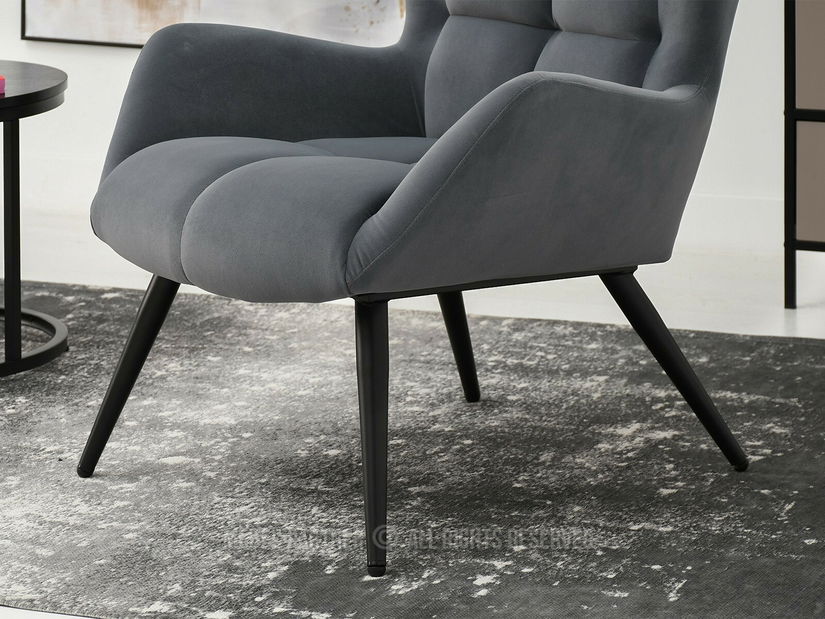 Křeslo Kikino (grafit + černá)