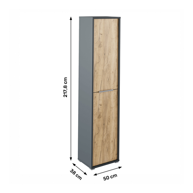 Policová skříň Hamila NEW TYP 06 (grafit + dub artisan)
