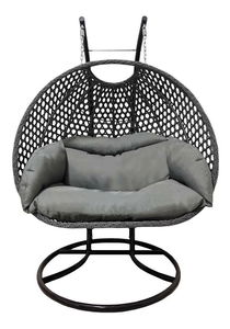 Závěsné dvojkřeslo Deriva (černá + šedá + tmavě šedá)