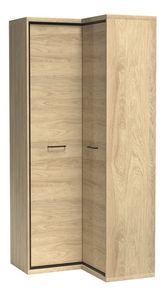 Rohová šatní skříň Milley 14 (hikora)