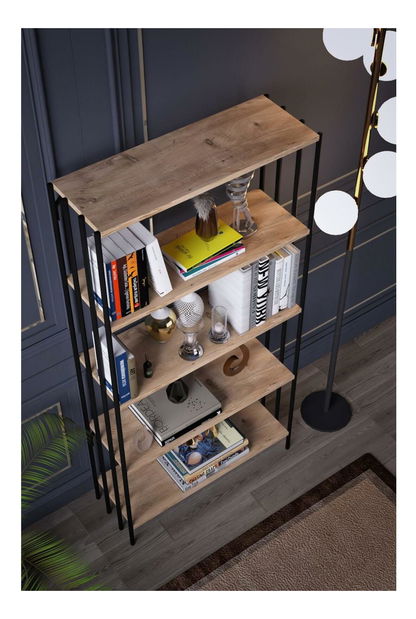 Regál Valerie (černá + atlantická borovice)