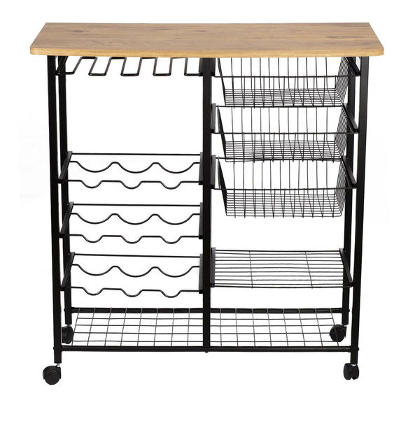 Servírovací stolek Bemanu (borovice atlantická + černá)