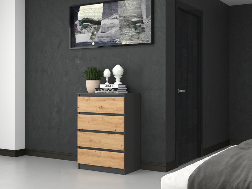 Komoda Musecalo 2 (antracit + dub artisan)