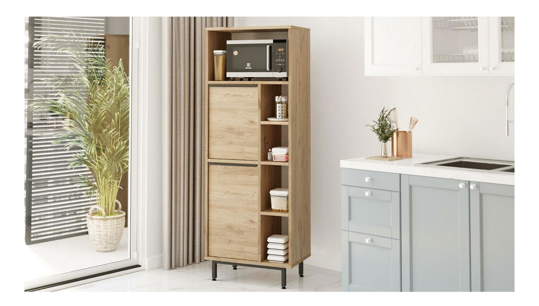 Kuchyňský regál Otto 10 A (ořech + černá)