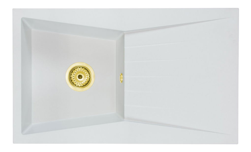 Kuchyňský dřez Ragod (bílá) (se 2 otvory pro baterii) (P)