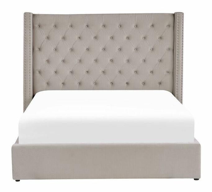 Manželská postel 160 cm Lubbka (šedá) (s roštem) (s úl. prostorem)