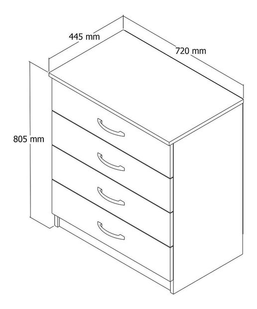 Komoda Pisulu 1 (borovice atlantická)