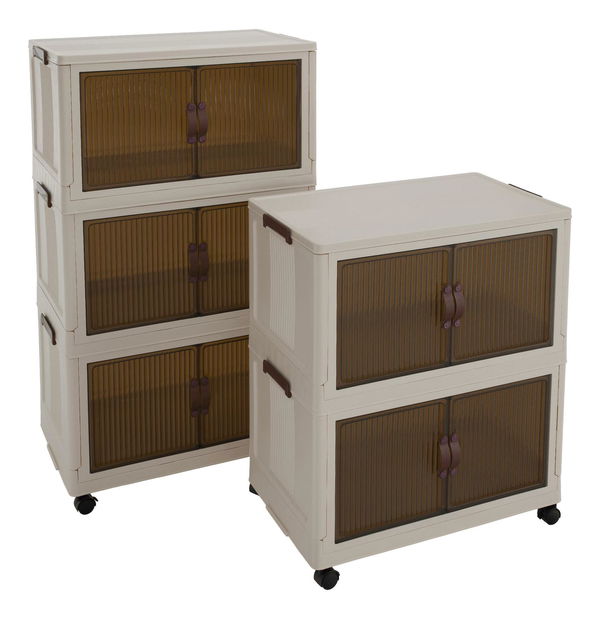 Skříňka Pillia 2 (bílá + hnědá)