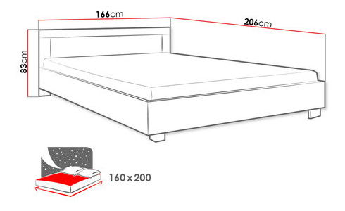 Manželská postel 140cm Cassidy CR22/23 (dub sonoma)