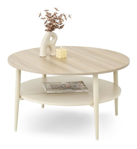 Konferenční stolek Randolf Xl (popelaváo béžová + krémová)