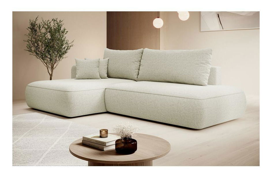 Rohová sedací souprava Fergie (L) (krémová + černá)