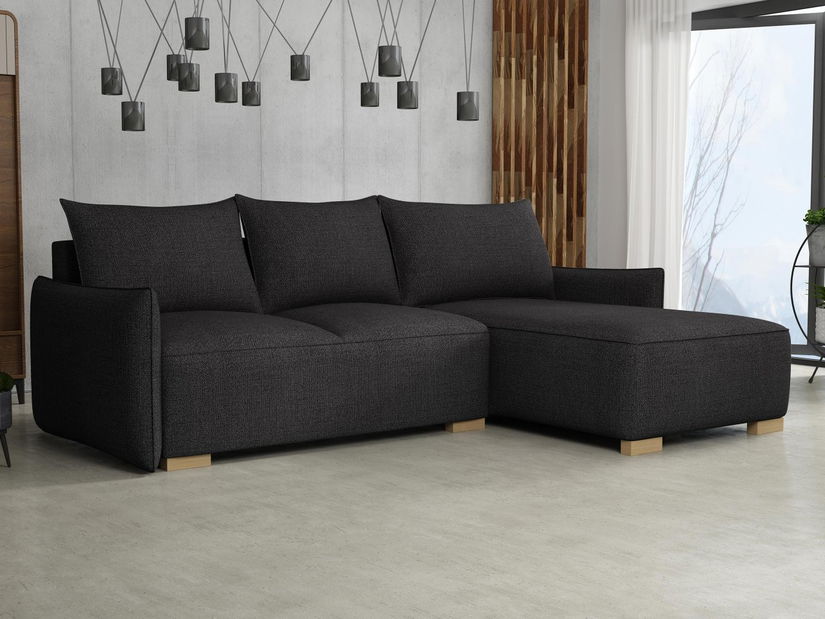 Rohová sedačka Gryfit L (černá) (s úl. prostorem)