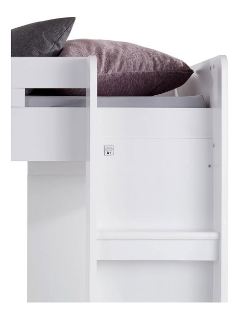 Dětská patrová postel 90 cm Mathers (bílá + světle šedá)