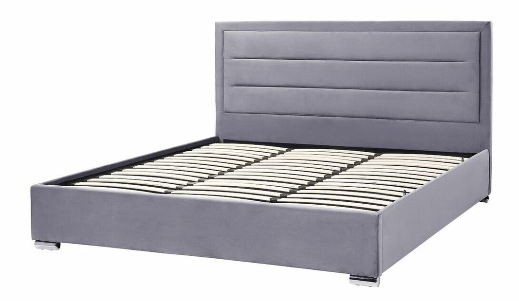 Manželská postel 180 cm Ruthine (šedá) (s roštem a úložným prostorem)
