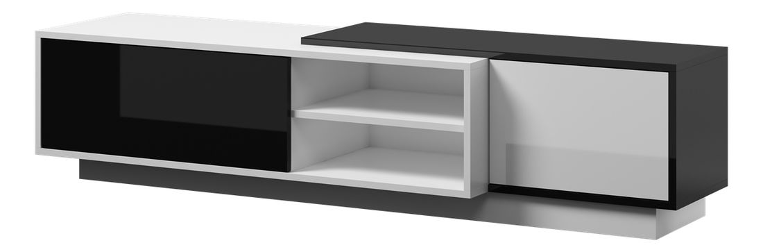 TV stolek Sitar (bílá + lesklá černá)