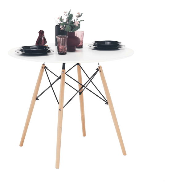 Jídelní stůl Gamin 2 (bílá + buk) (pro 2 osoby)