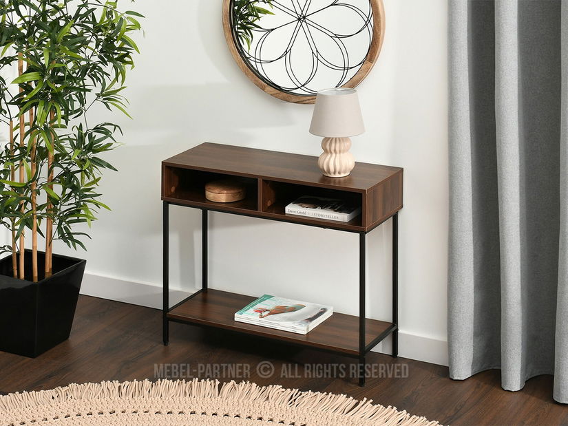 Konzolový stolek Frey (ořech + černá)