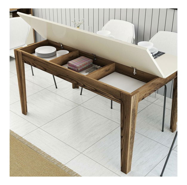 Jídelní stůl (pro 6 osob) Millano (ořech + krémová)