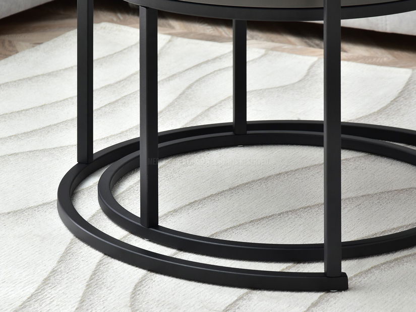 Set 2 konferenčních stolků Novedosa (grafitová + černá)