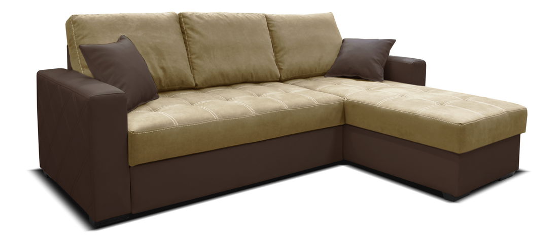 Rohová sedací souprava Faro 2F+L (béžová + hnědá) (P)