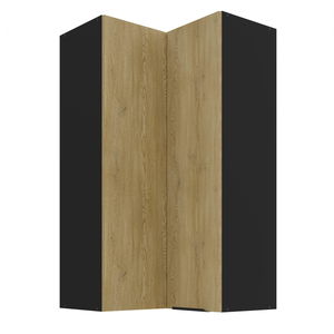 Rohová horní kuchyňská skříňka Carminia 60x60 GN-108 2F (90) (dub cremona + černá)