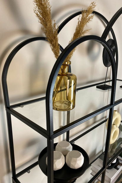 Regál Twinnis (černá + čiré sklo)