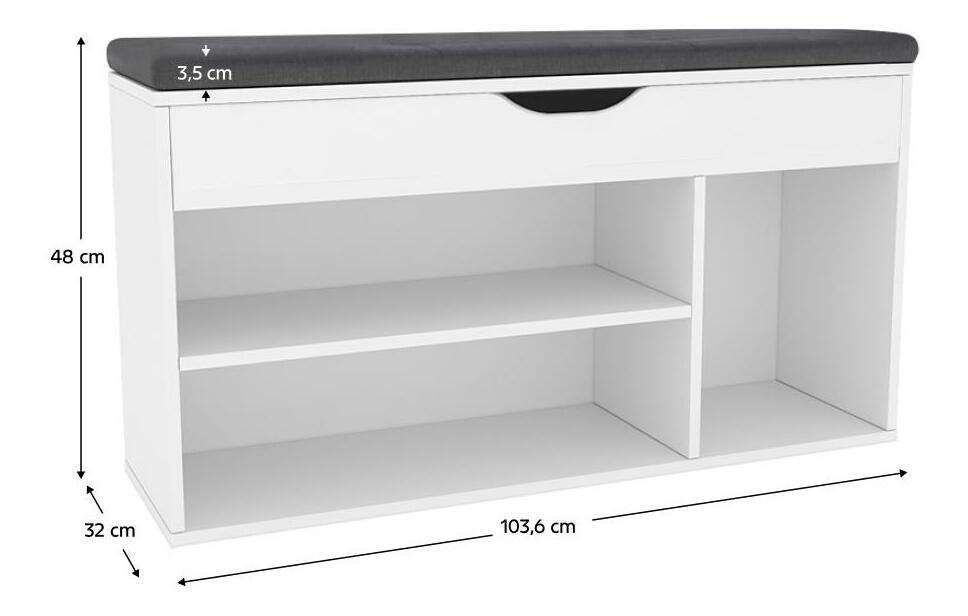 Botník (skříňka na boty) Filesas (bílá + černá)